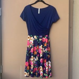 Bright and fun floral pattern dress.